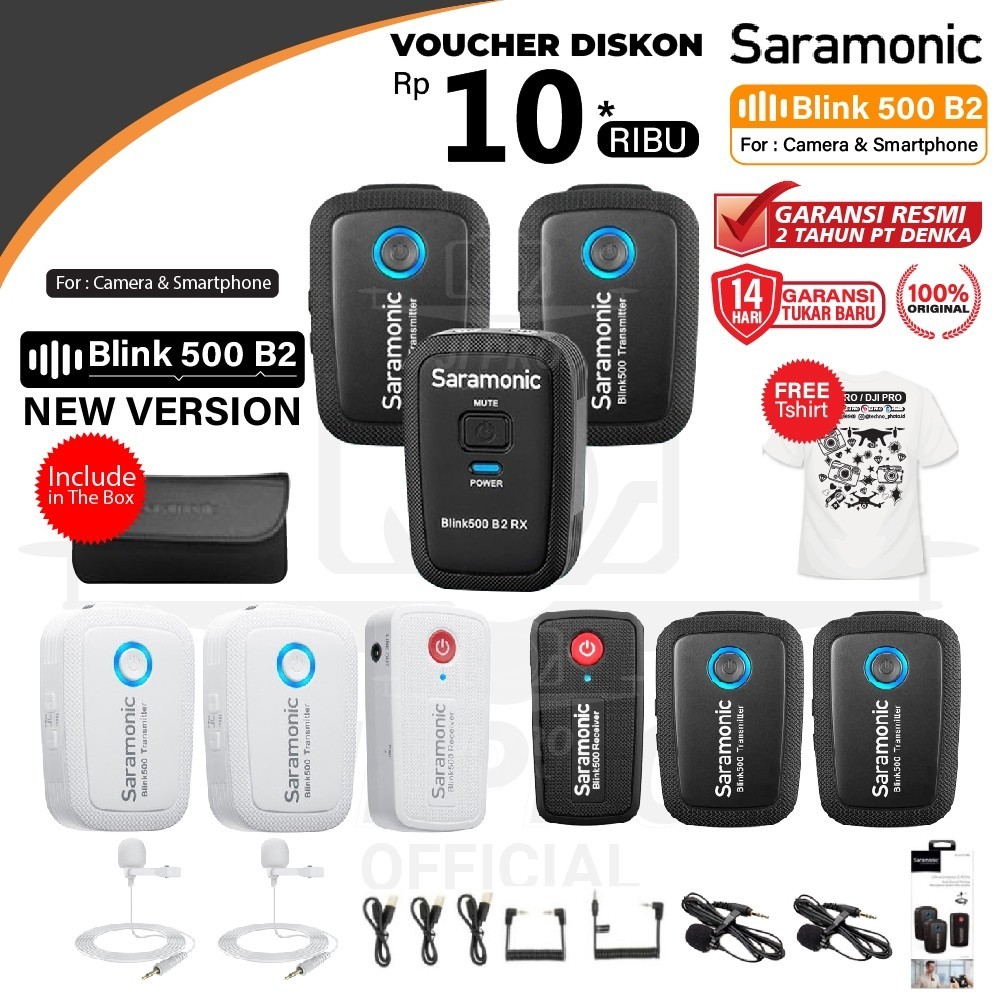 Saramonic Blink 500 B2 - TX+TX+RX WIRELESS OMNI LAVALIER MICROPHONE - Mic Blink 500 Pro X Q20