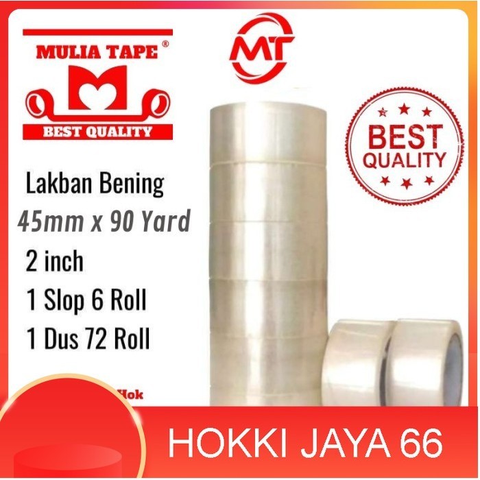 

Lakban Mulia Tape Ukuran 45mm X 90 Yard Kemasan 1 Dus - Putih