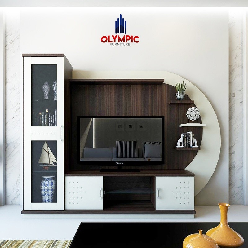 Lemari Hias Olympic Minimalis Cocobolo Series / Rak Lemari TV WUH Cocobolo