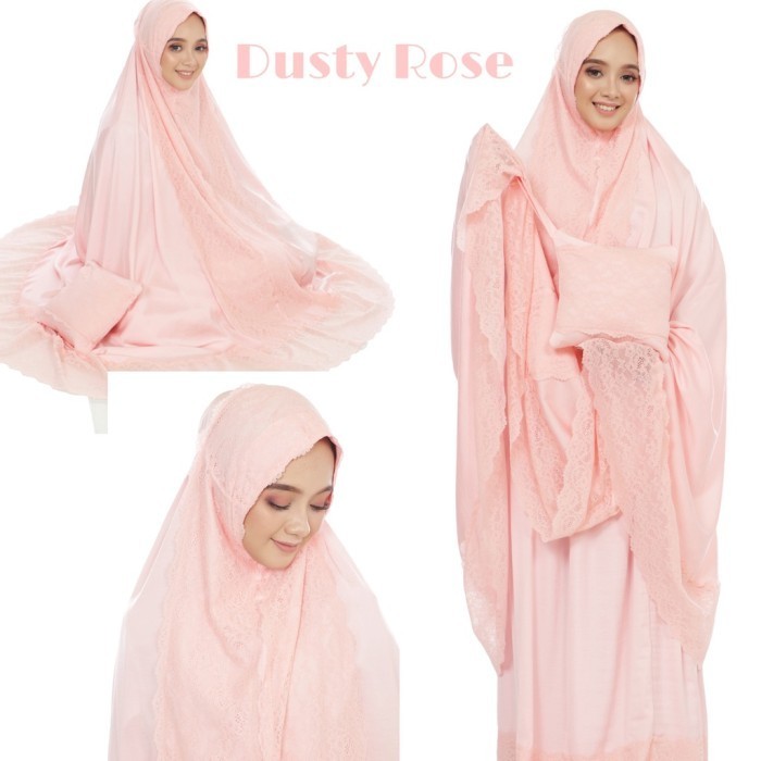 Mukena Zara Silk  WARNA TERLENGKAP Renda Mewah - lavender