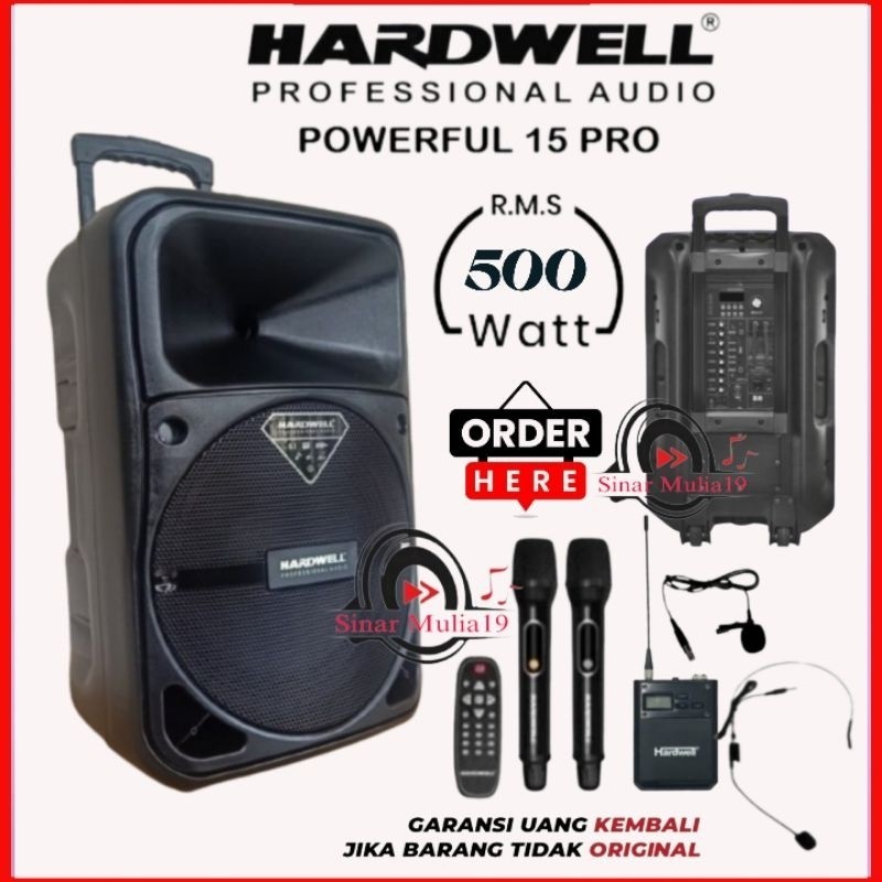 Hardwell Powerful 15 Pro Speaker Aktif Portable 15 Inch Bluetooth Terbaik