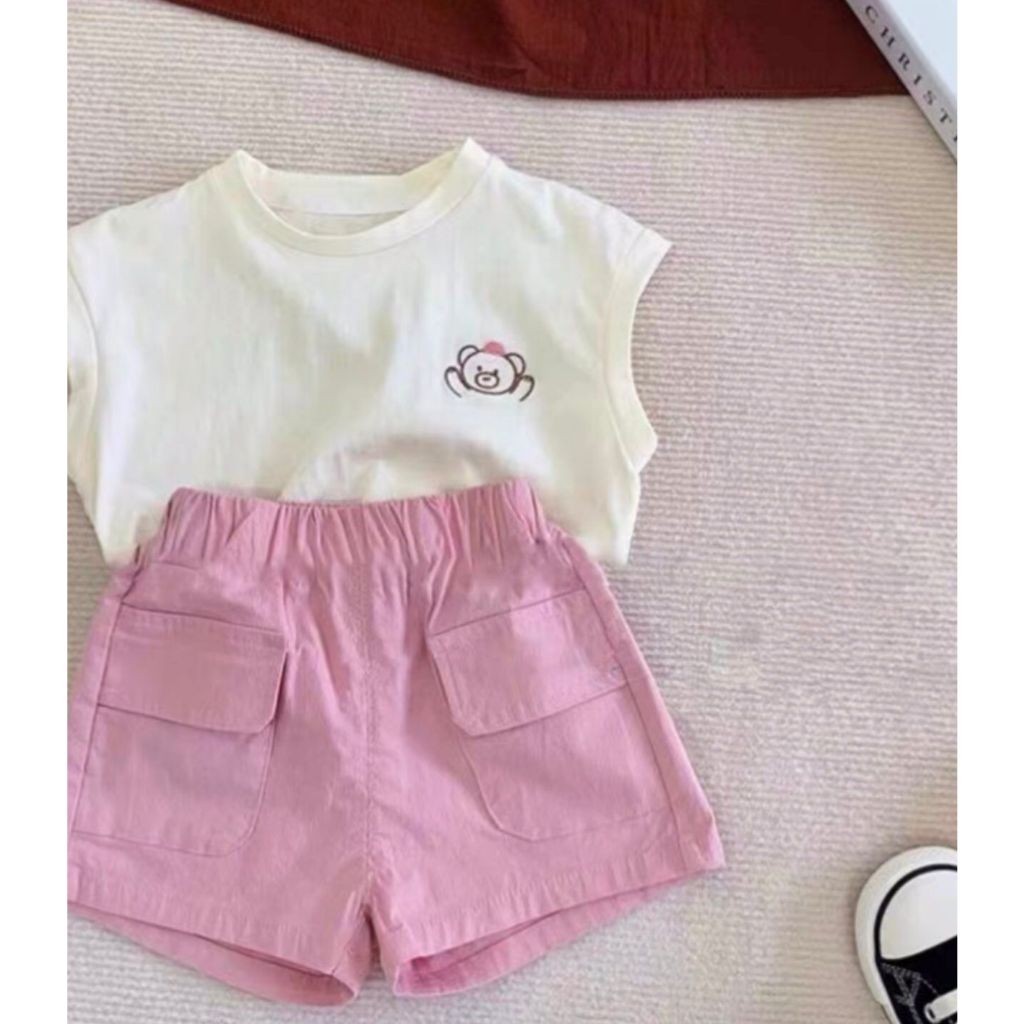 Oneset Baju Anak Style Korea Bahan Katun Anak 2-6Tahun Baju Harian Anak Oneset Anak