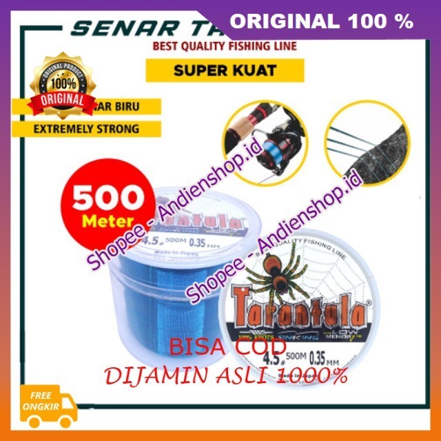 Senar Pancing Tarantula 500m Tahan Lama Tali Pancing Senar Nilon Pancing Anti Keriting Super Kuat 10