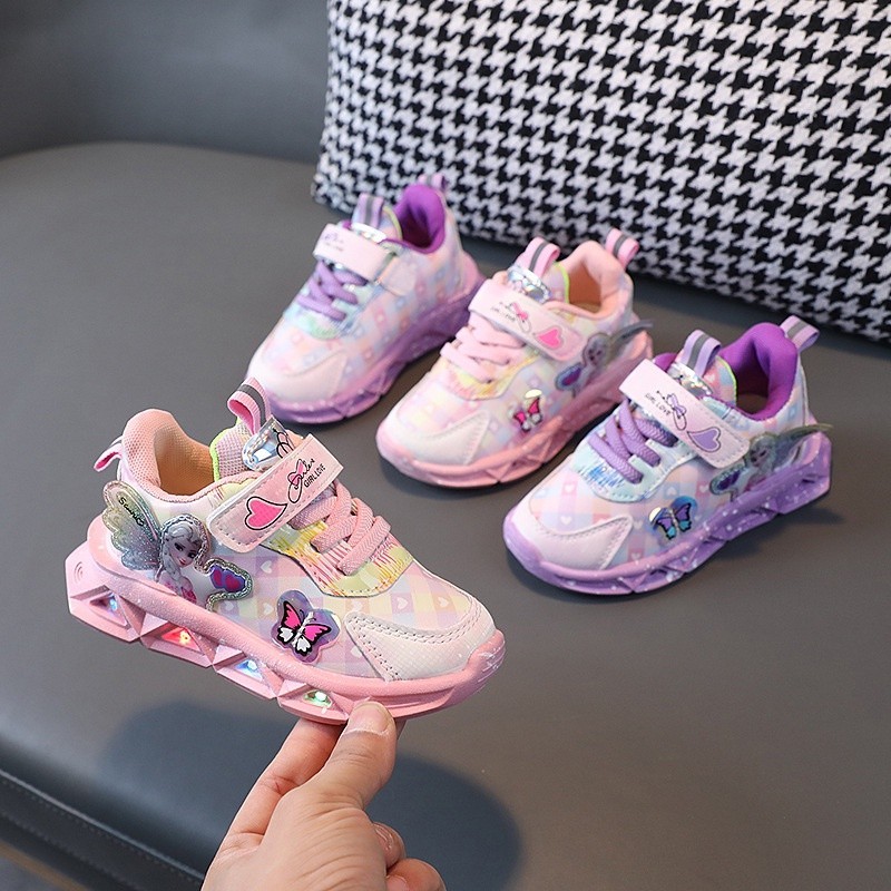3 Bulan-5 Tahun Sepatu Sneakers Anak Perempuan Motif Kupu-kupu Import Sepatu Sekolah Anak Cewek Bayi