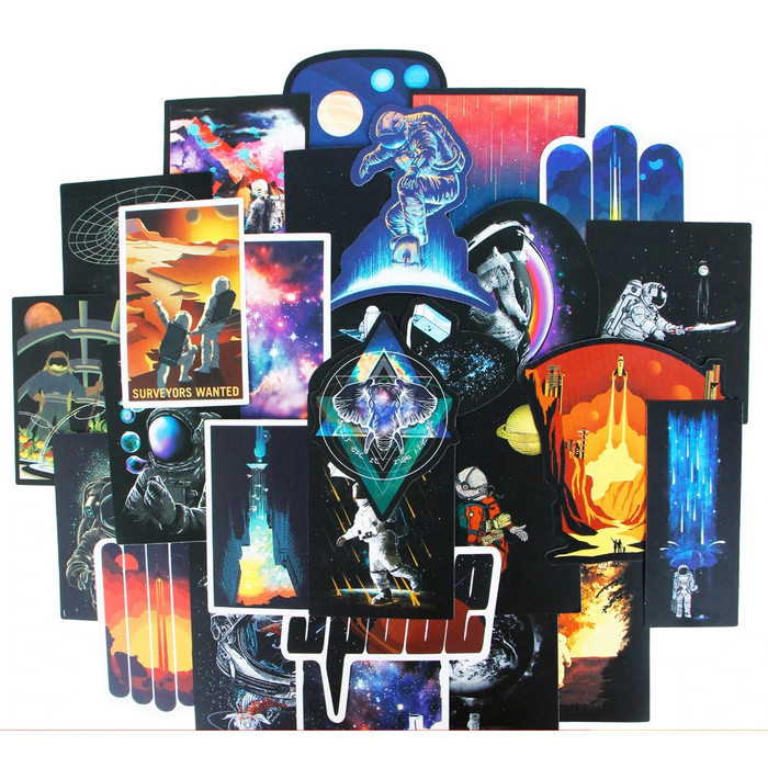 

Sticker Stiker Koper Desain Astronot UFO Space Type C