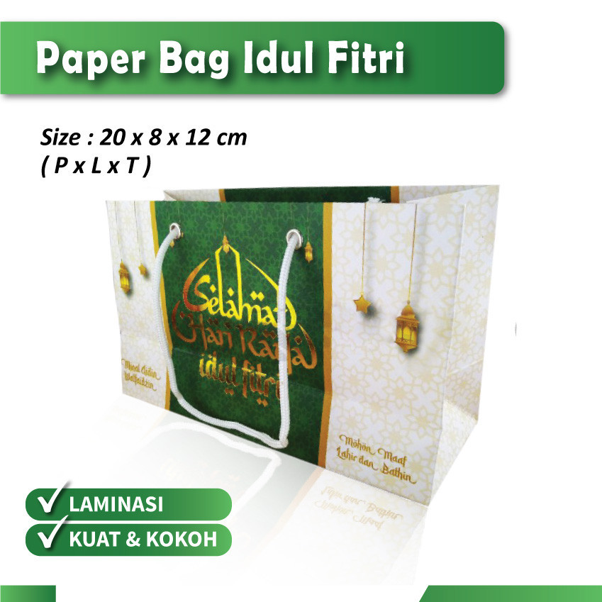 

Paper Bag Idul Fitri - Paper Bag Lebaran 20 x 7.5 x 12 cm - PL-3 (5 pcs)