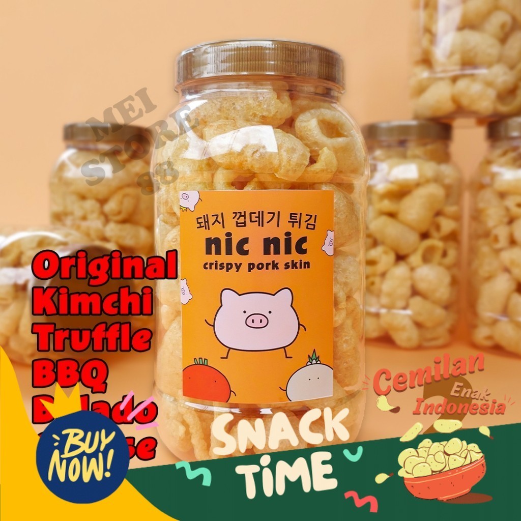 

PROMO SPESIAL Kerupuk Kulit Babi Nic Nic 2 Liter Snack Cemilan Rambak Krupuk Kerubi