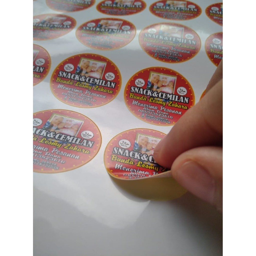 

CETAK STICKER STIKER LABEL JUALAN MAKANAN PRODUK KEMASAN CUSTOME ISI 88 PCS TERGANTUNG UKURAN