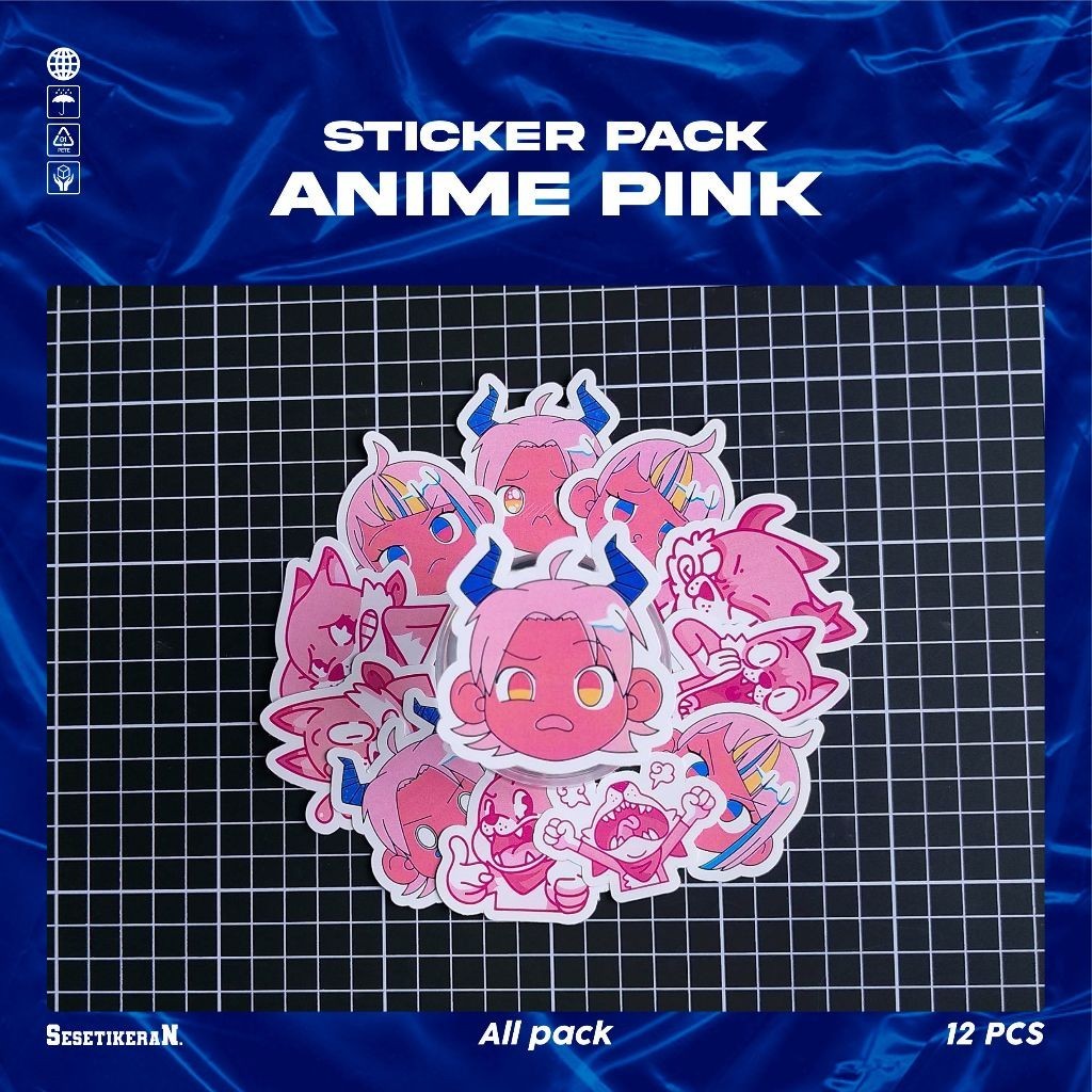 

COD✨ Sesetikeran Stiker Pack Pink Kartun Lucu Anime Colorfull Keren Untuk Koper Laptop Skateboard