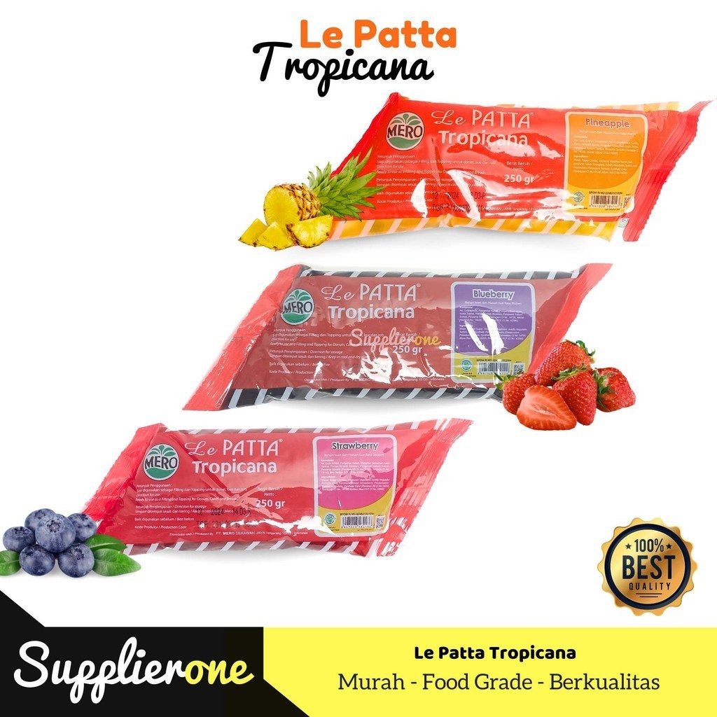 

Le Patta Tropicana Pineapple 250g / Selai Nanas / Selai Isian Roti / Selai Strawberry / Selai Blueberry / Selai Le Patta Tropicana / Lepatta / Selai Buah / Le Patta Pineapple