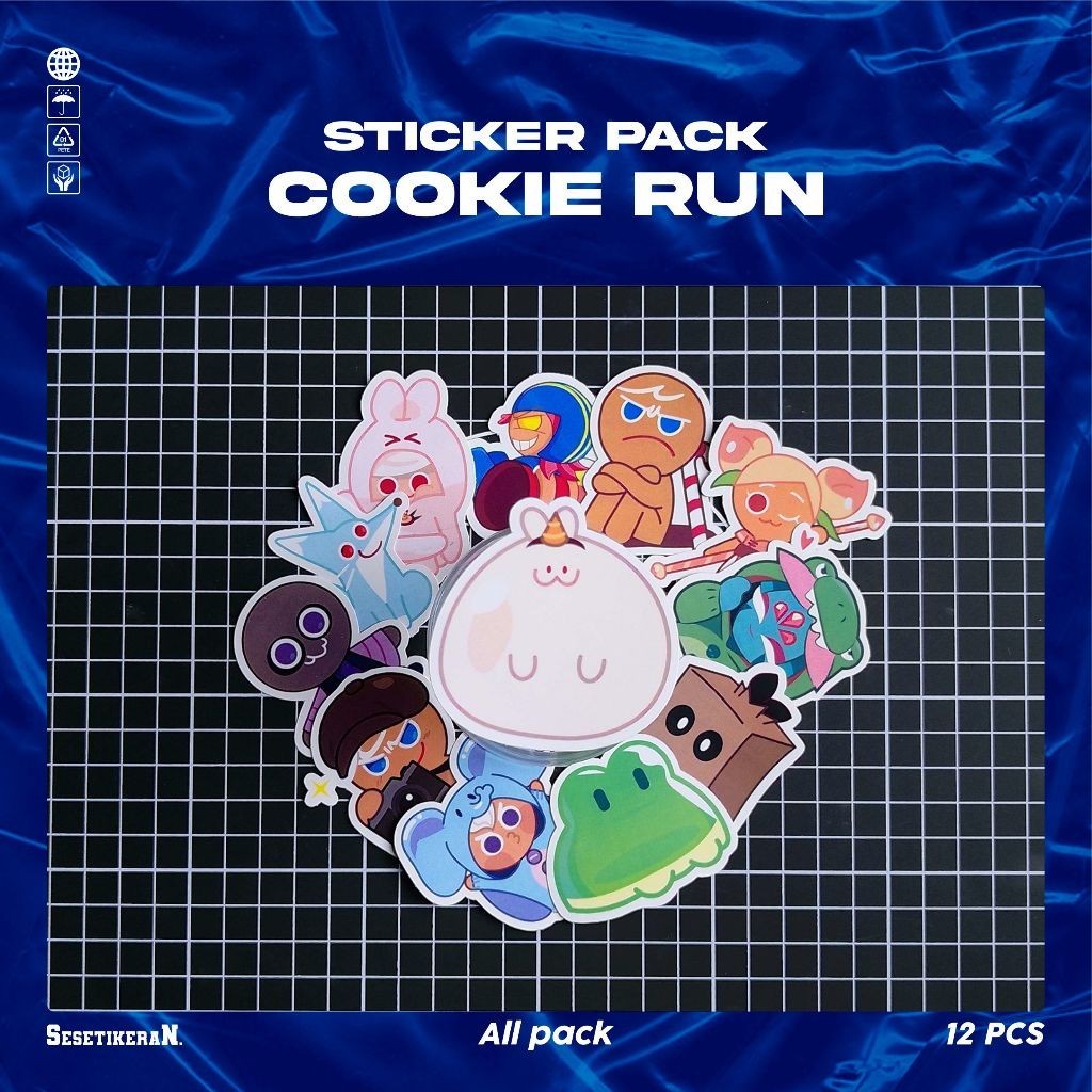 

COD✨ Sesetikeran Stiker Pack Kartun Lucu Cookie Run Colorfull Keren Untuk Koper Laptop Skateboard