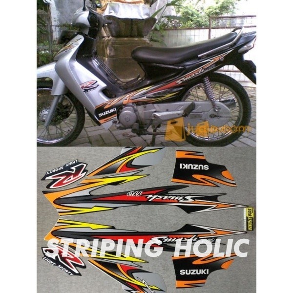 STIKER STRIPING SMASH 2004 SILVER HITAM