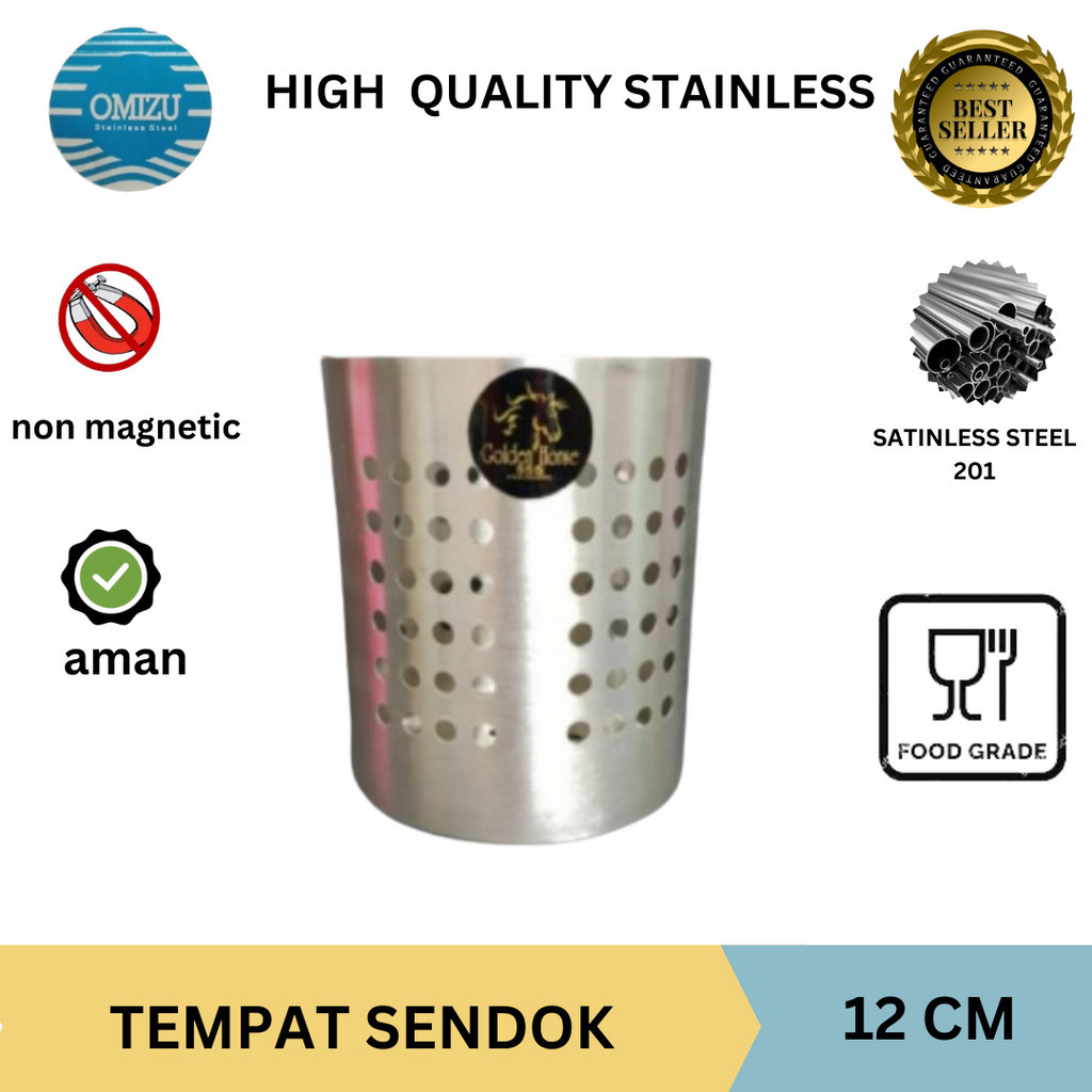 tempat sendok stainless/ golden horse