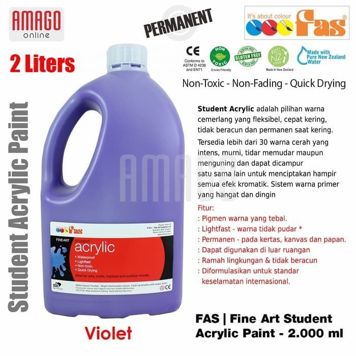 

Cat Akrilik Lukis FAS Student Acrylic Paint - 2 liter - Violet