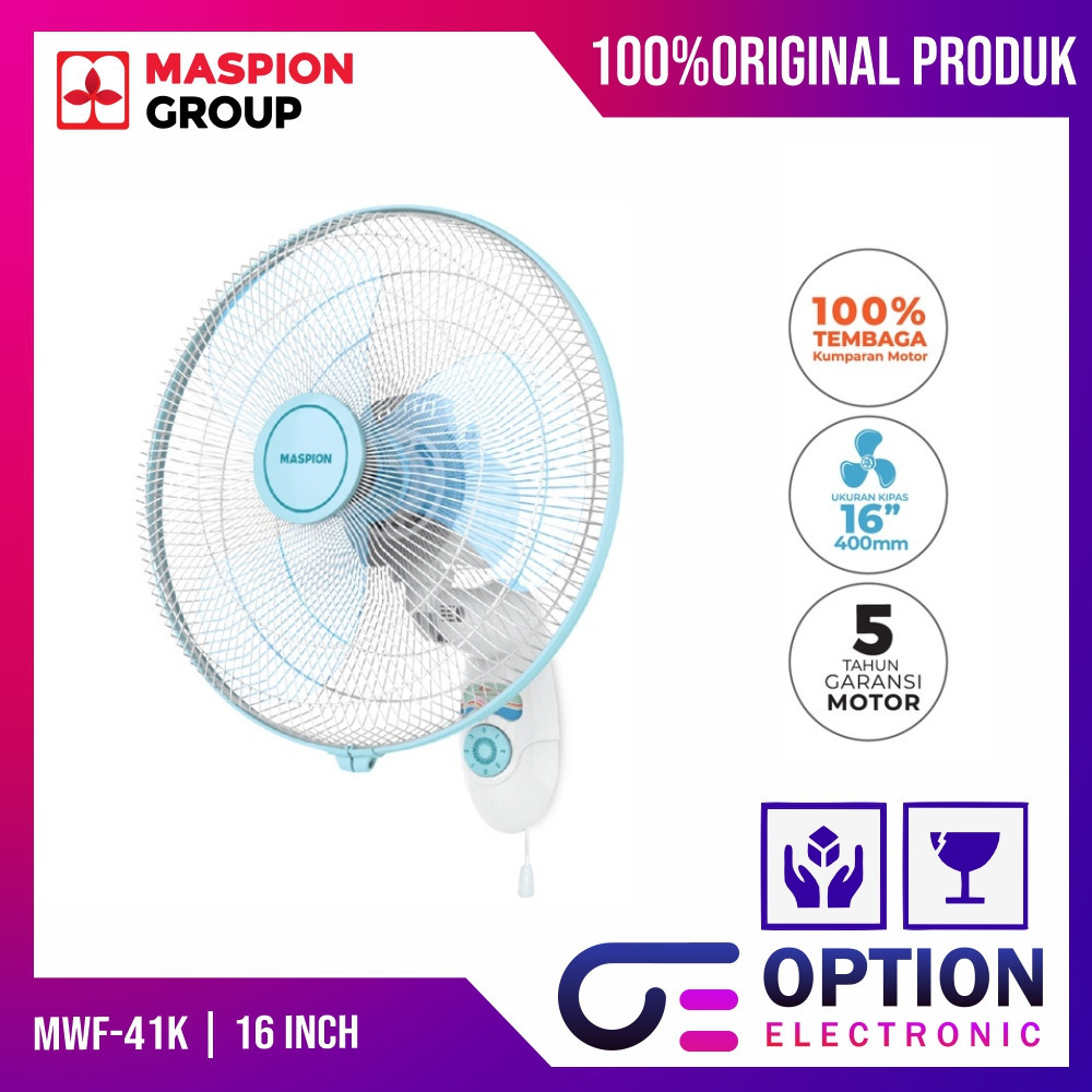MASPION MWF-41K / MWF41K / MWF 41K WALL FAN 16INCH - GARANSI RESMI