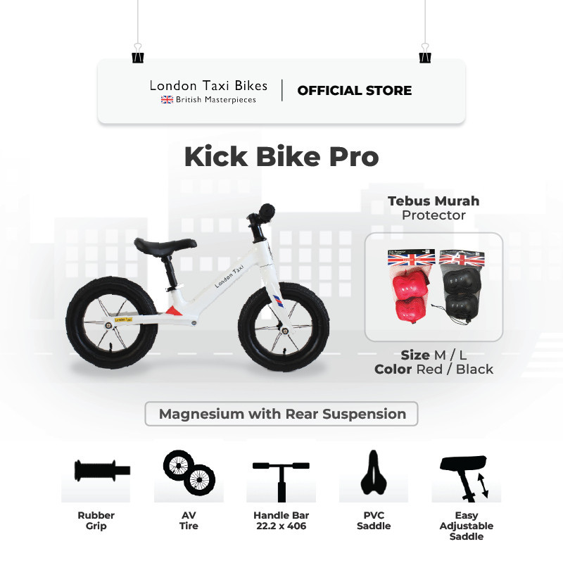 RAMADHAN SALE Sepeda Anak London Taxi Balance Bike PRO - Pearl White