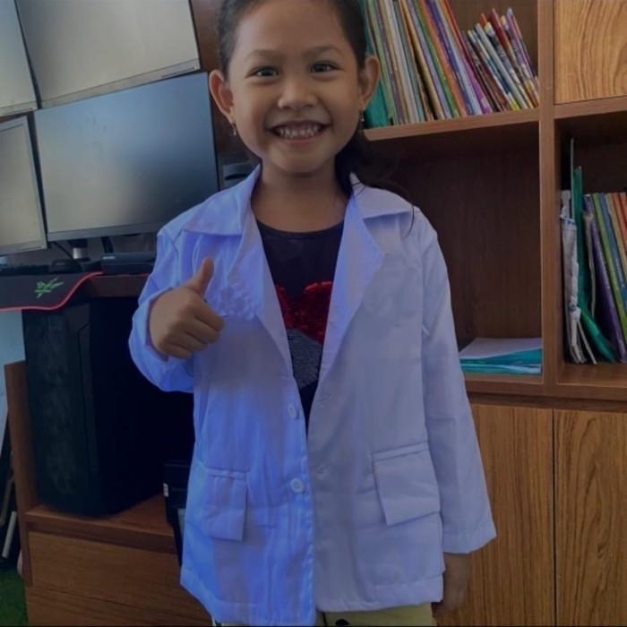 ✨BEST✨ -Jas Dokter Anak / Baju Dokter Anak / Costum Profesi Dokter Anak - Putih, 2