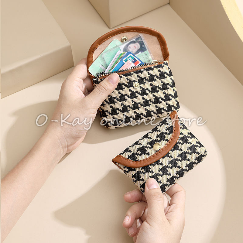 O-KAY Dompet mini houndstooth dompet koin