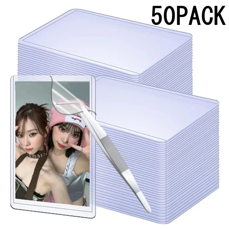 

1/50Pcs 35PT Clear Toploader Kpop idol Photocard Sleeve Anti-scratch 3X4" PVC DIY Gaming Trading Card HD Plastic Collect Holder
