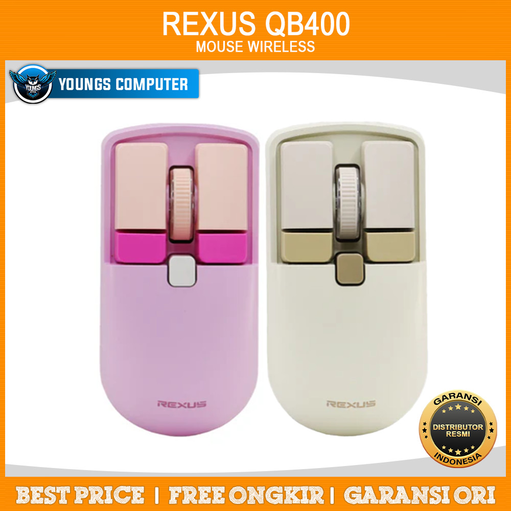 MOUSE REXUS QB400 - WIRELESS + BLUETOOTH RECHARGEABLE