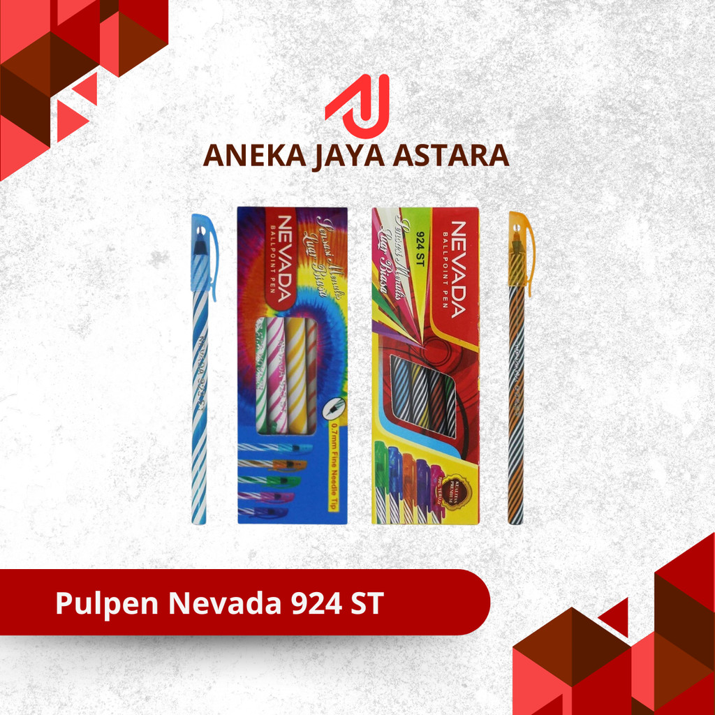 

Ballpoint Nevada 925 ST Pulpen Ulir Spiral Nevada Murah 925 ST - 1 Pack Isi 12Pcs
