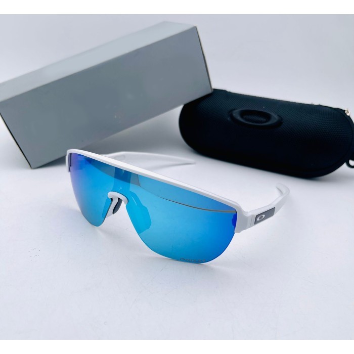 Sunglasses Goggles Running Kacamata Gaya Lari Sepeda Pria Wanita - Putih Biru dovasoid