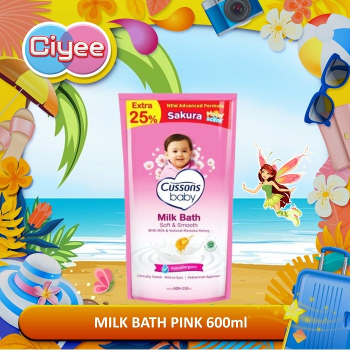 Ciyee.. Cussons Baby Milk Bath 600ml Refill / Cusson Hair & Body Wash - Wash Biru 600ml, CUSSONS