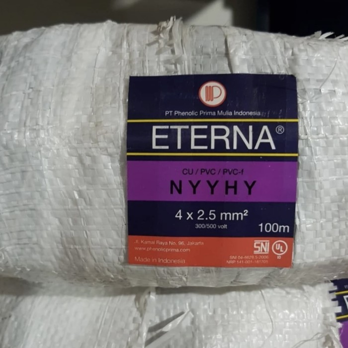 Eterna Kabel Listrik Hitam Serabut NYYHY 4 X 2.5 MM ( 100 Meter )
