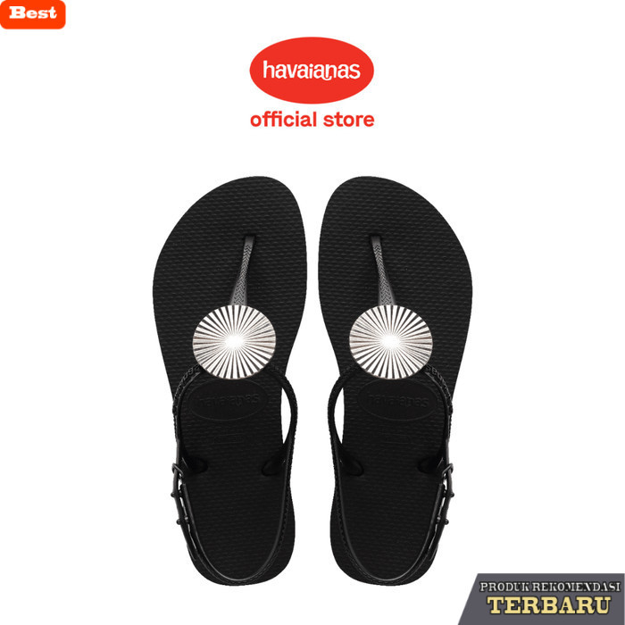 sandal wanita trend sekarang Havaianas 0090 Twist Metal - Black - Sandal Wanita - Hitam, 39/40