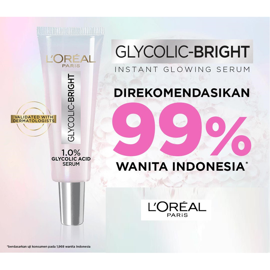 LOREAL Paris Glycolic Bright 1.0% Glycolic Acid Serum - 7.5ml