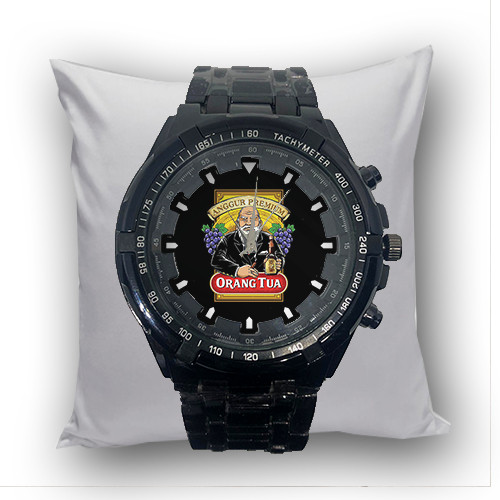 Jam Tangan Pria ORANG TUA Keren Stainless Steel Besi Hitam Terbaru Premium 01 Dewasa