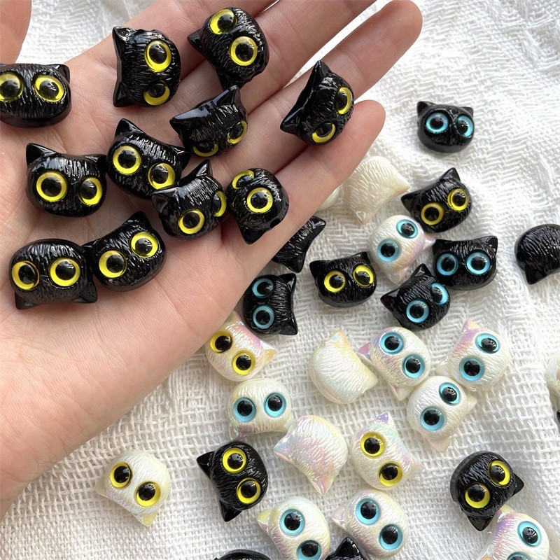 

10PCS Acrylic Cute Cat Beads For Jewelry Making Big Eyed Owl Beads Necklace Bracelet Craft DIY Supplies