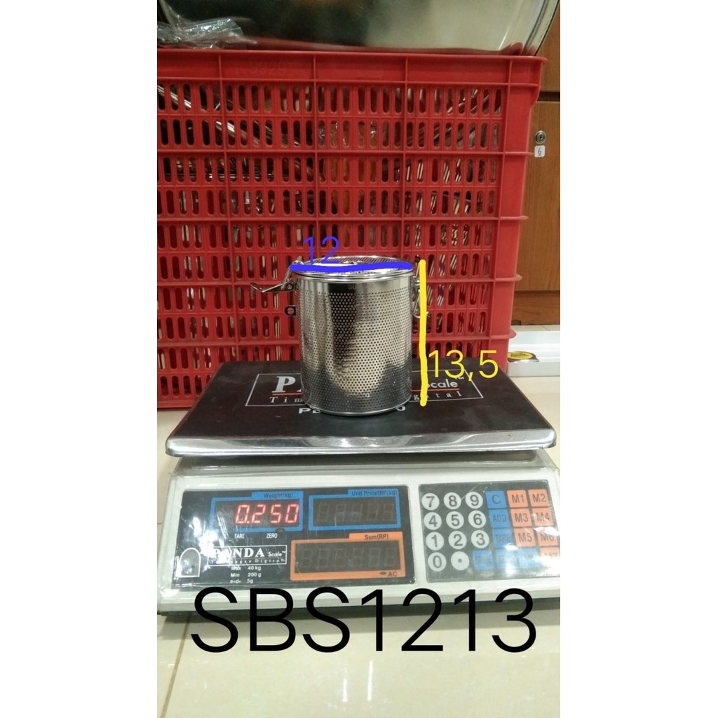 Saringan/Strainer Bumbu/Spices/Rempah Sup/Kuah Stainless SUS304 SBS - 12x13 Cm
