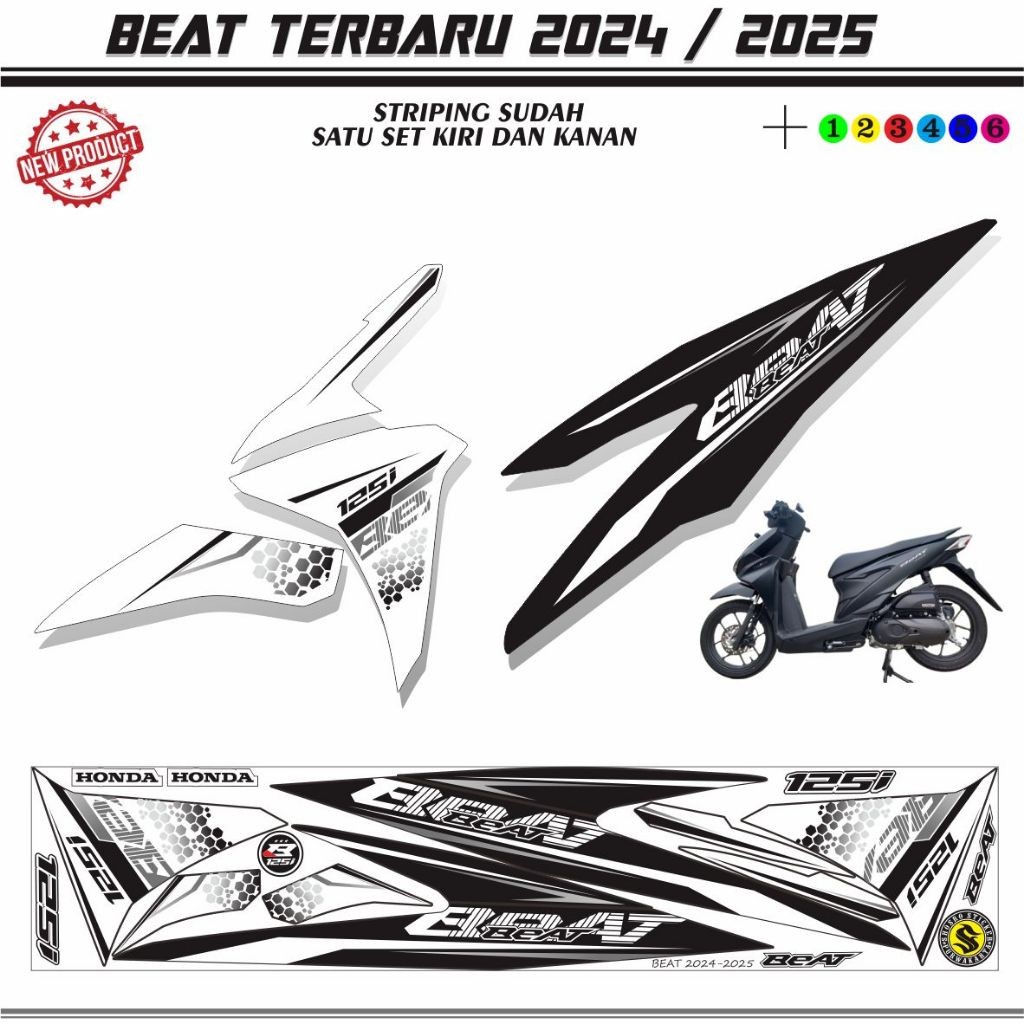 STIKER MOTOR NEW BEAT DELUXE 2024/2025 STRIPING BEAT STREET NEW DELUXE STIKER KEREN