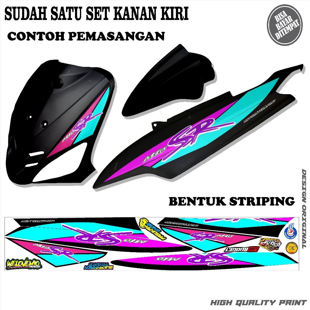 STRIPING STICKER VARIASI MIO SPORTY/SMILE VARIASI MIO SR  01 THAILAND KEREN SIMPLE TERBARU TERMURAH