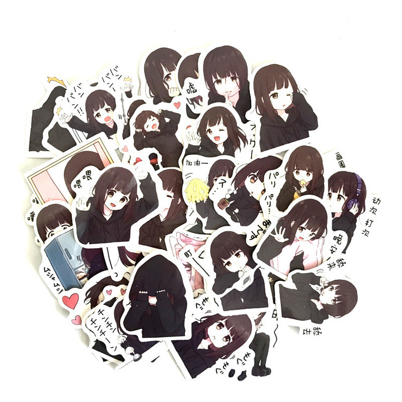 

39pcs Cute Menhera-chan Kids Fun Paper Stickers Homemade Bookkeeping Decals on Laptop / Decorative Scrapbooking Cute Stickers