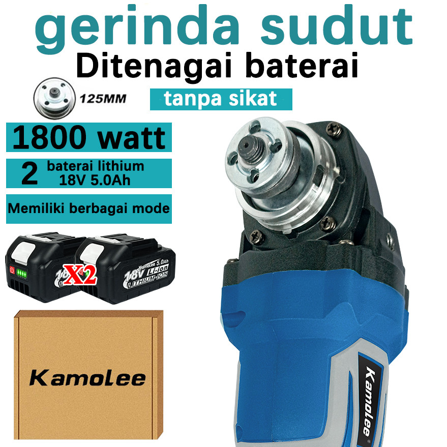 Kamolee DGA504 100mm Brushless Motor Angle Grinder / Sander / Power Tool Kit (Kompatibel dengan Maki