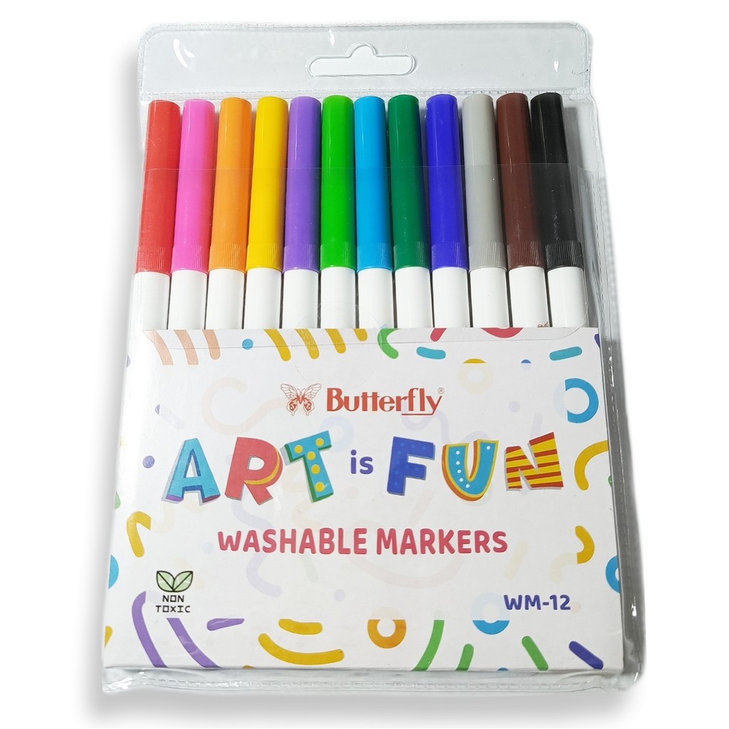 

BUTTERFLY - Washable Markers WM12 - SET