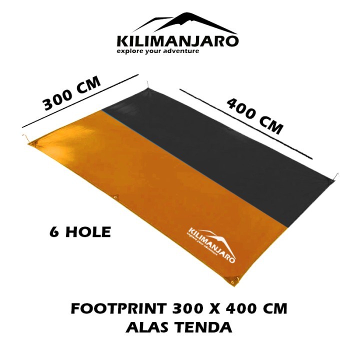 Footprint Alas Tenda 3x4 Kilimanjaro - 6 Lubang Pasak - Hijau Army