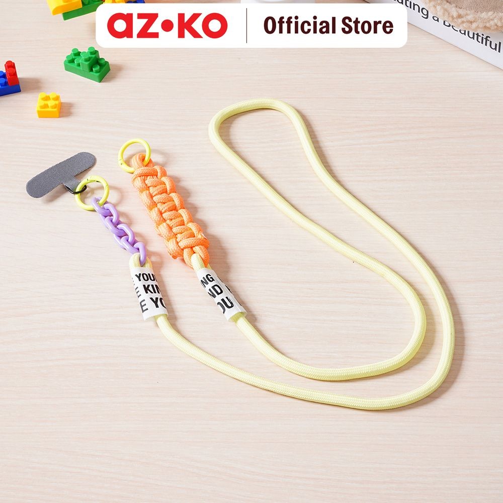 AZKO Ataru Lanyard Color Block Strap - Kuning/Oranye tali leher name tag id card kartu akses gantung