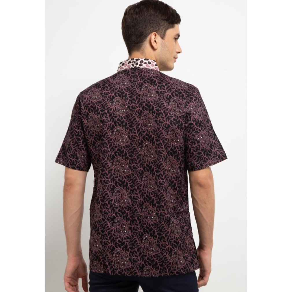 Adikusuma By Arjuna Weda Hem Batik Alur Mega Mendung - Ungu - Ungu, S