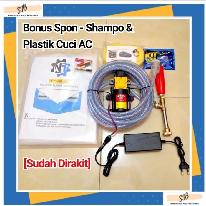 Paket Pompa Dc 12 Volt Set Alat Mesin Cuci Motor Mini Mobil Ac Steam