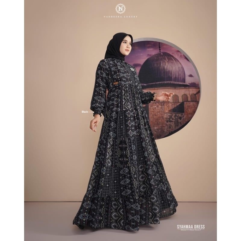 GAMIS NADHEERA LUXURY SYAHMAA DRESS ORI  TERBARU