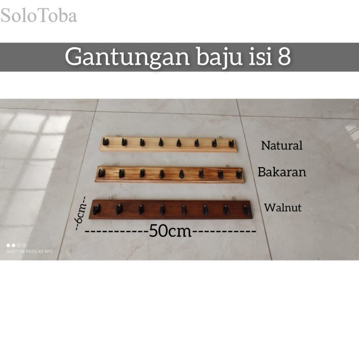 

Kapstok Kayu/ Gantungan Baju Isi 8 - Isi 8 Bakaran Murah