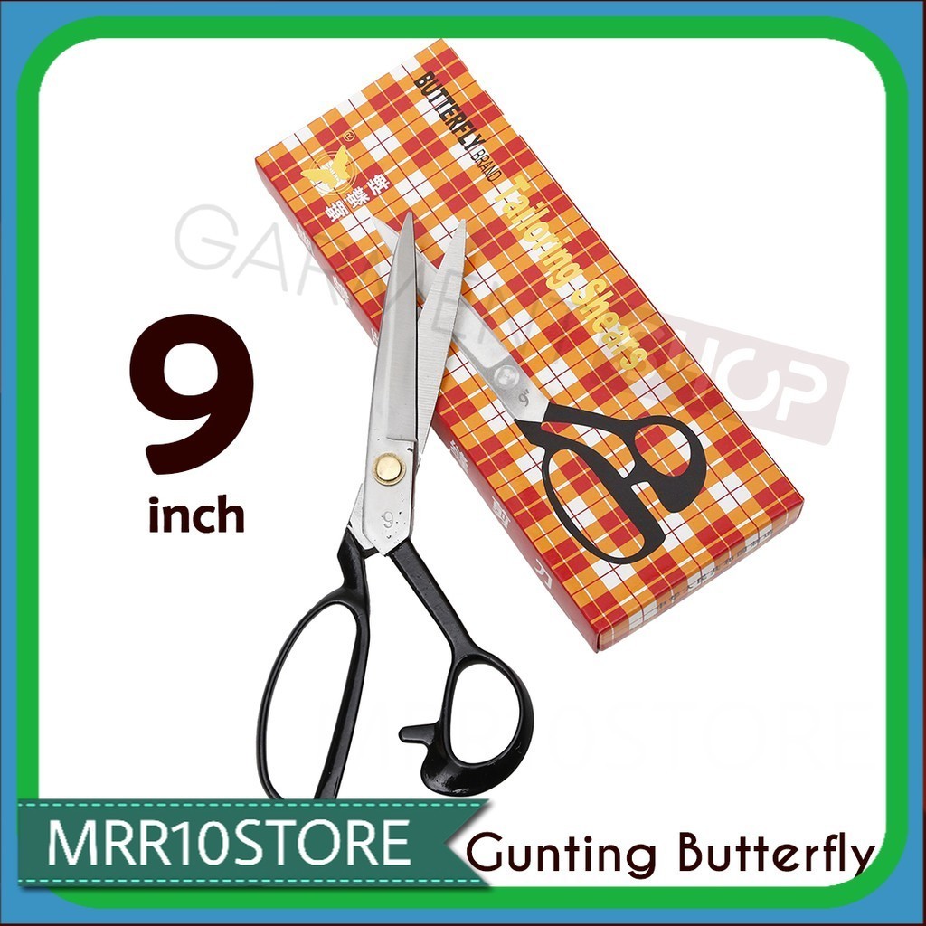 

Gunting Potong Bahan Kain Butterfly 9 Inch / Tailor Scissors