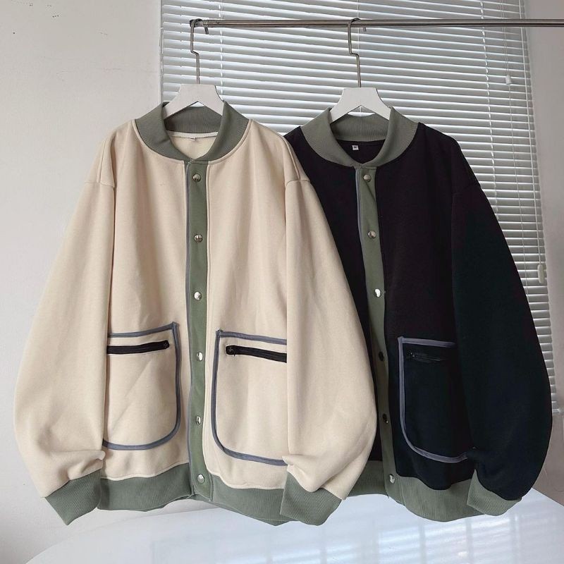 Cemprus.id - LIST POCKET CARDIGAN WANITA OVERSIZE SWEATER CARDIGAN WANITA BIG SIZE KOREAN STYLE