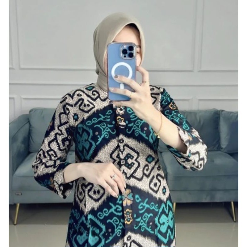 ATASAN BATIK WANITA MODERN BAJU BATIK KANTOR WANITA BATIK NEW BLUS SERAGAMAN