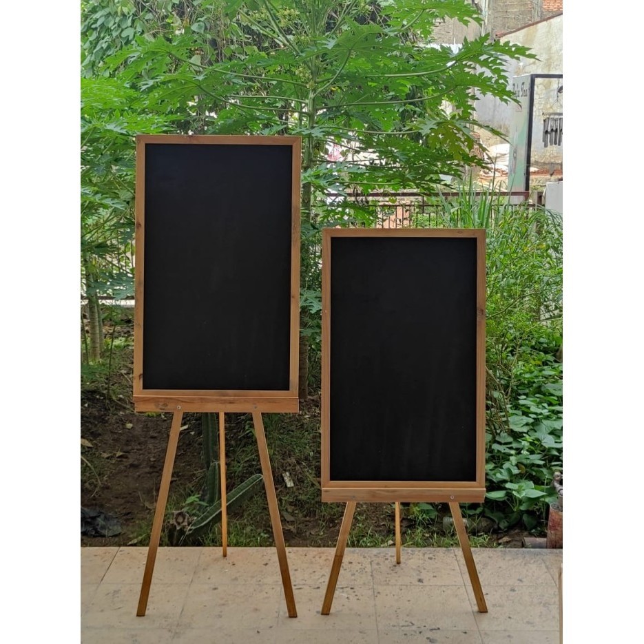 

PROMO!! -Papan Tulis Kapur hitam Blackboard papan ukuran 50 x 80 standing 80 - natural