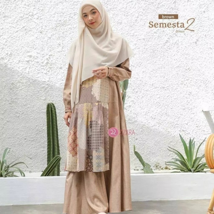 Semesta 2 Dress | Gamis Motif | Bahan katun Madinah & pattern