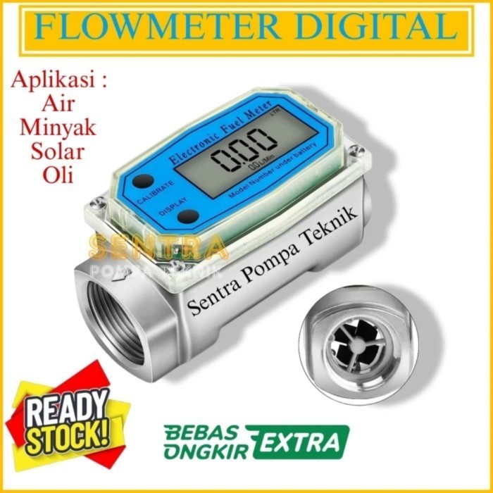 Flow meter solar 2 inch Flow meter Minyak/Air 2" Flowmeter Turbine 2"